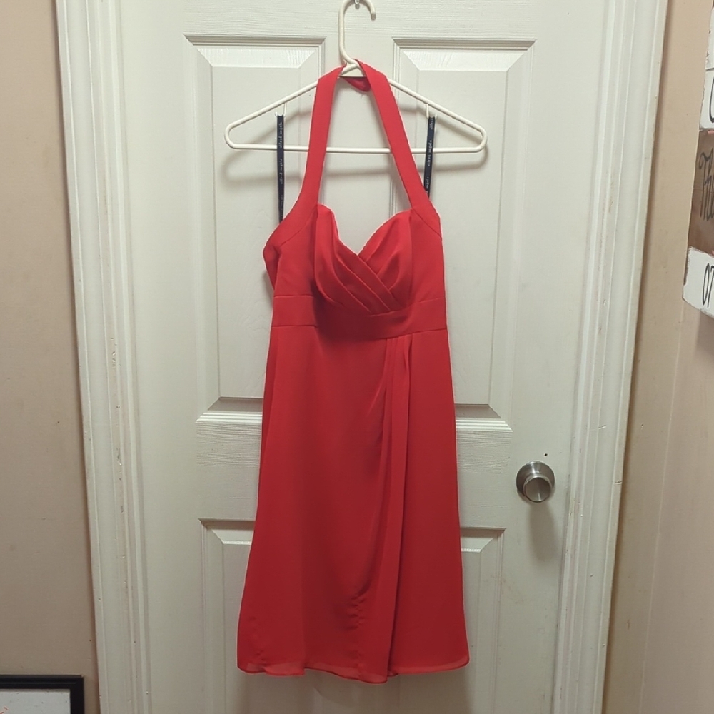 Elegant Red Halter Dress